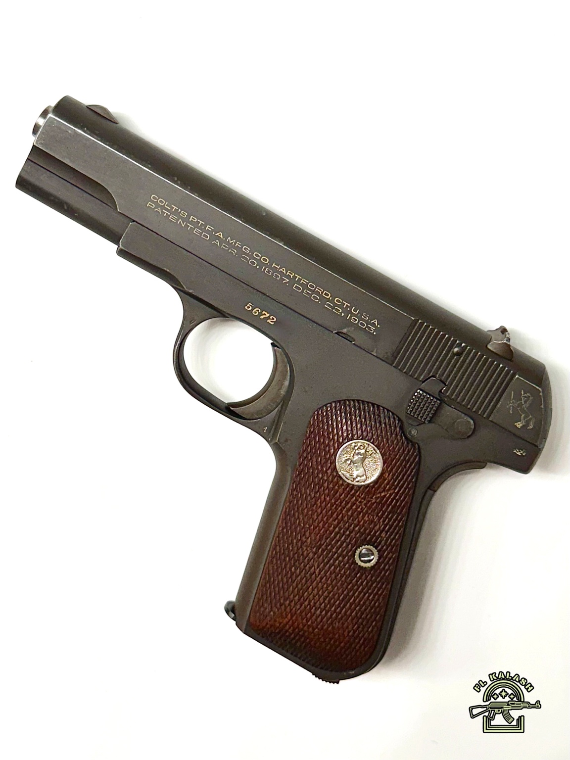 Reverse side of a U.S. Property marked Colt Model 1903 Pocket Hammerless