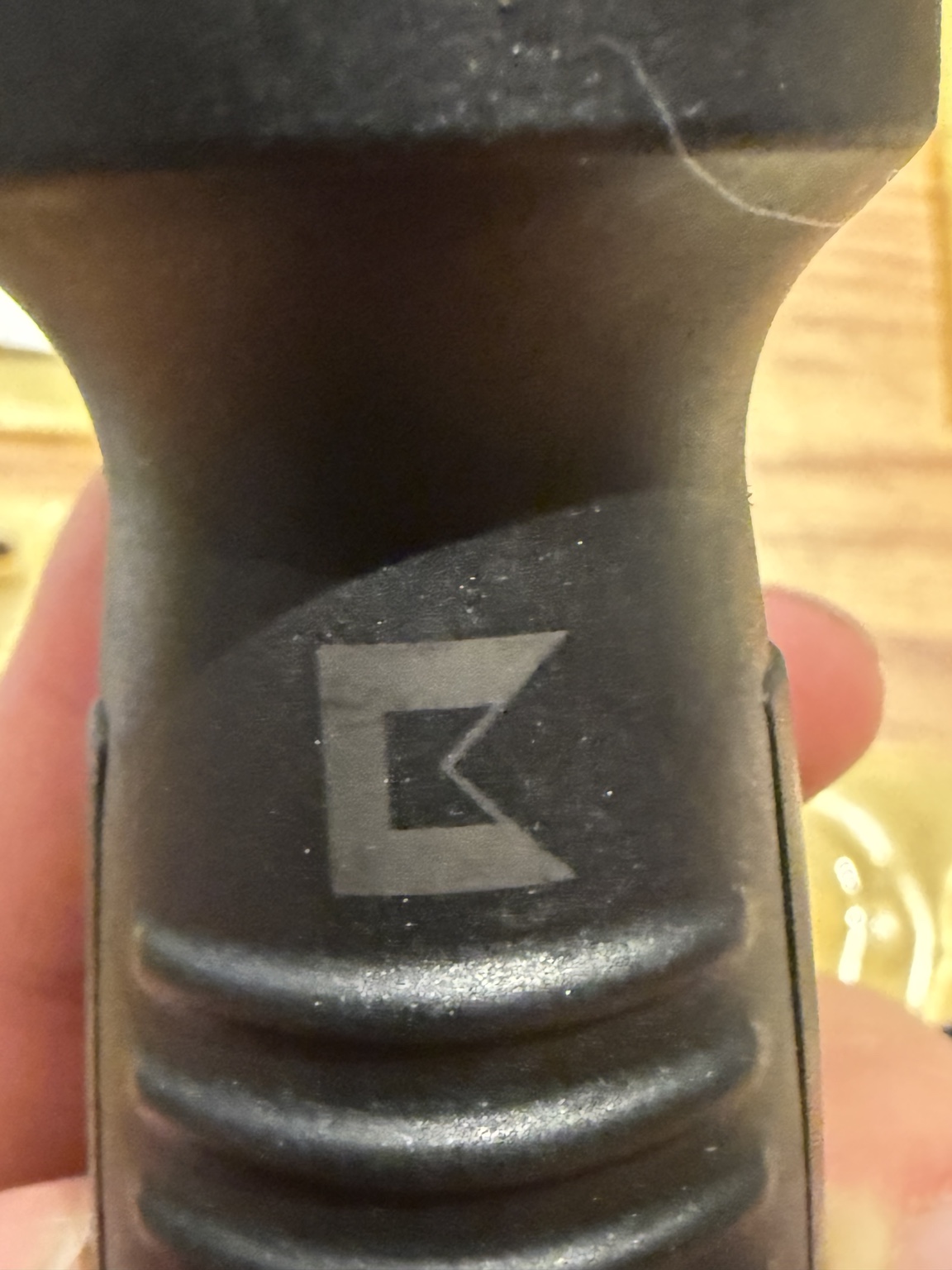 Close detail of a component marking on the Kalashnikov modernization kit