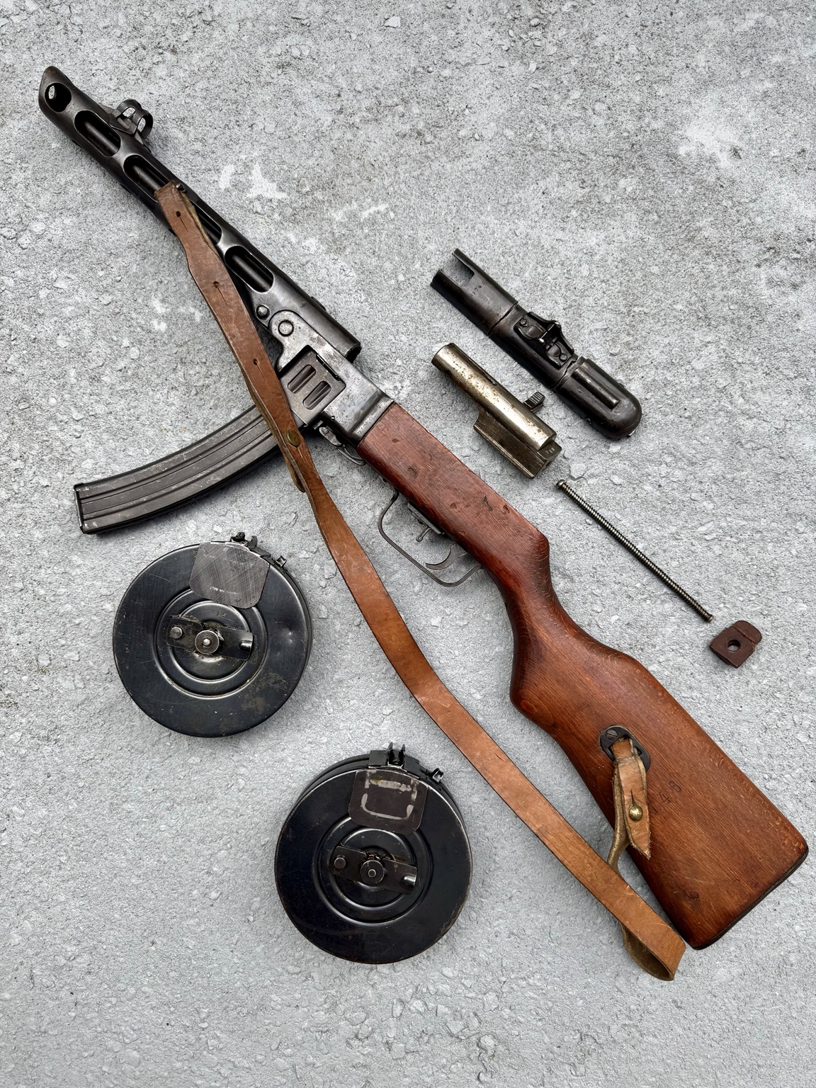 1944 Molot PPSh-41 parts kit photographed for Florida Kalash Media